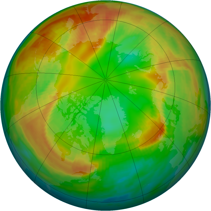 Arctic ozone map for 12 February 2000